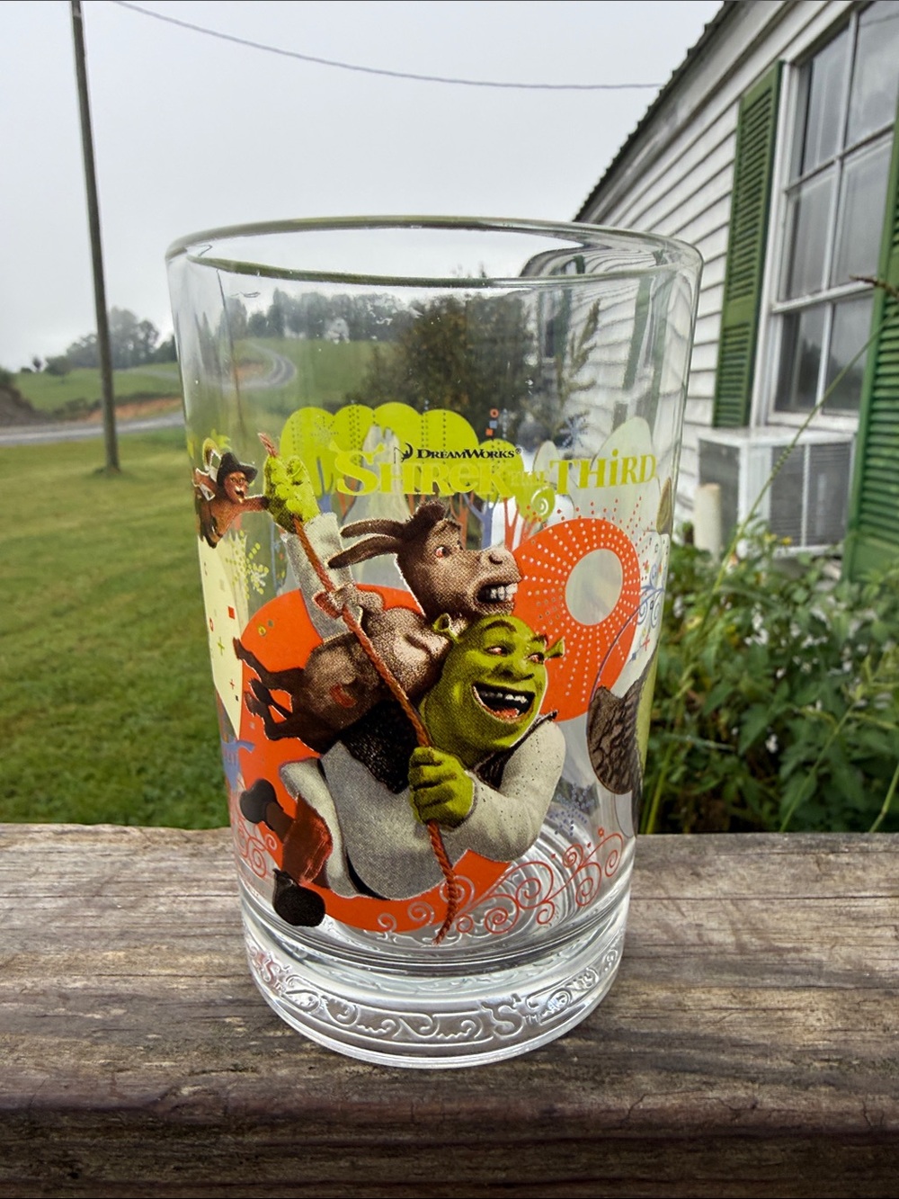 DreamWorks Shrek & Donkey Multi-Color Character Glass vintage McDonald